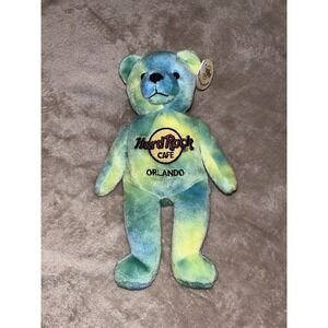 Hard Rock Cafe Orlando Monty Beara Tie Dye Collectible Plush‎ Bear Series 4 of 5